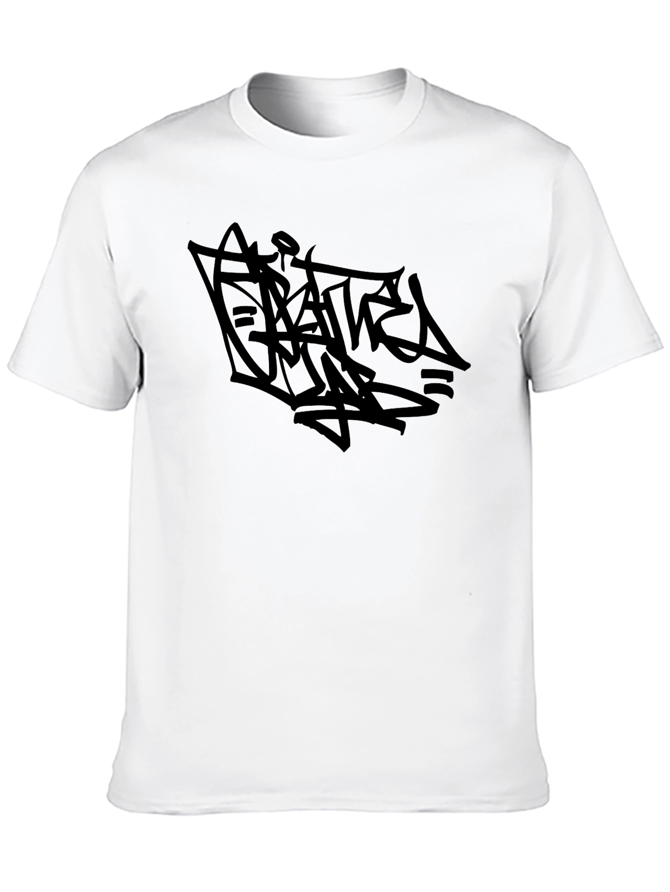Edgy Graffiti Graphic Black T-Shirt