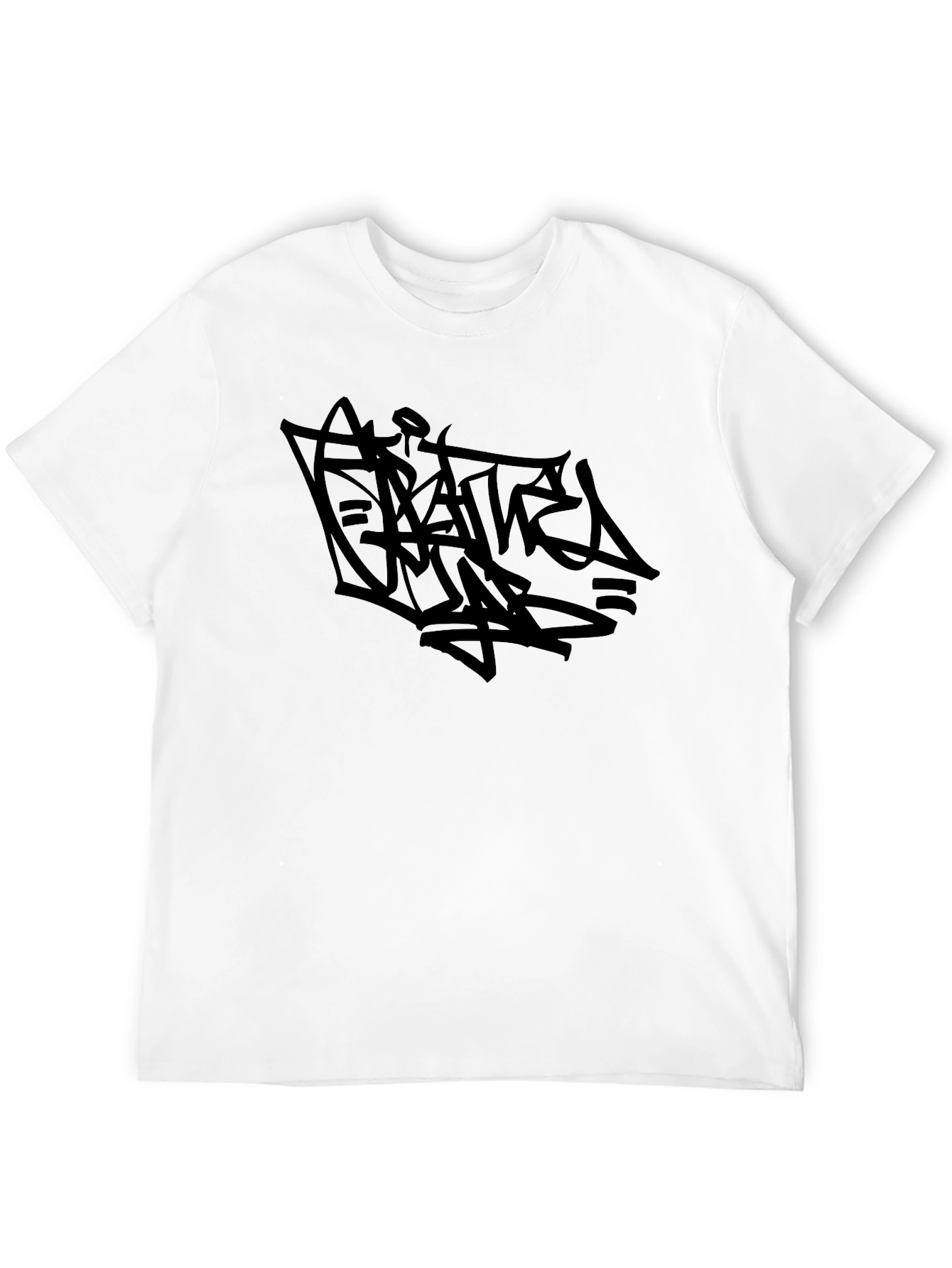 Edgy Graffiti Graphic Black T-Shirt