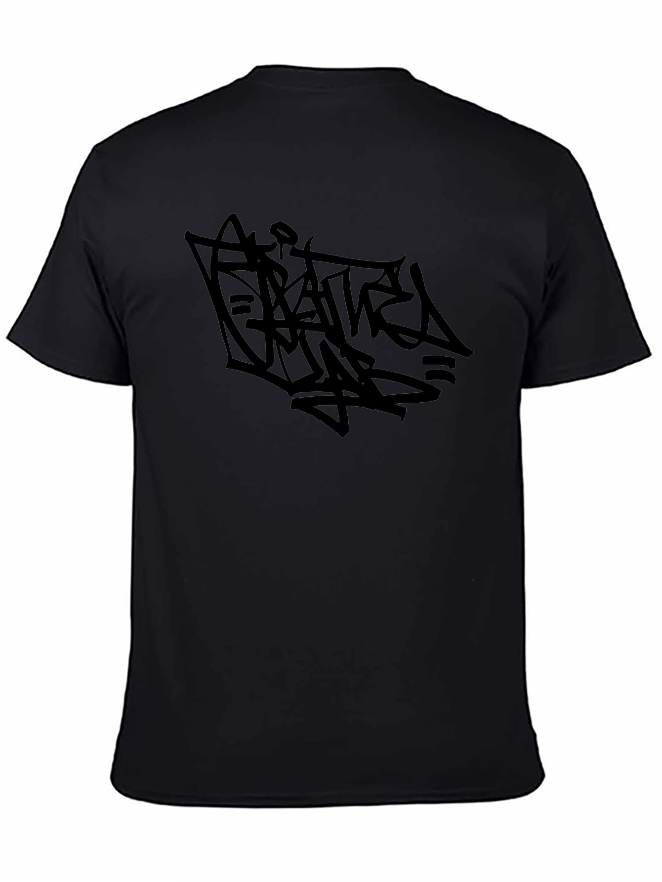 Edgy Graffiti Graphic Black T-Shirt
