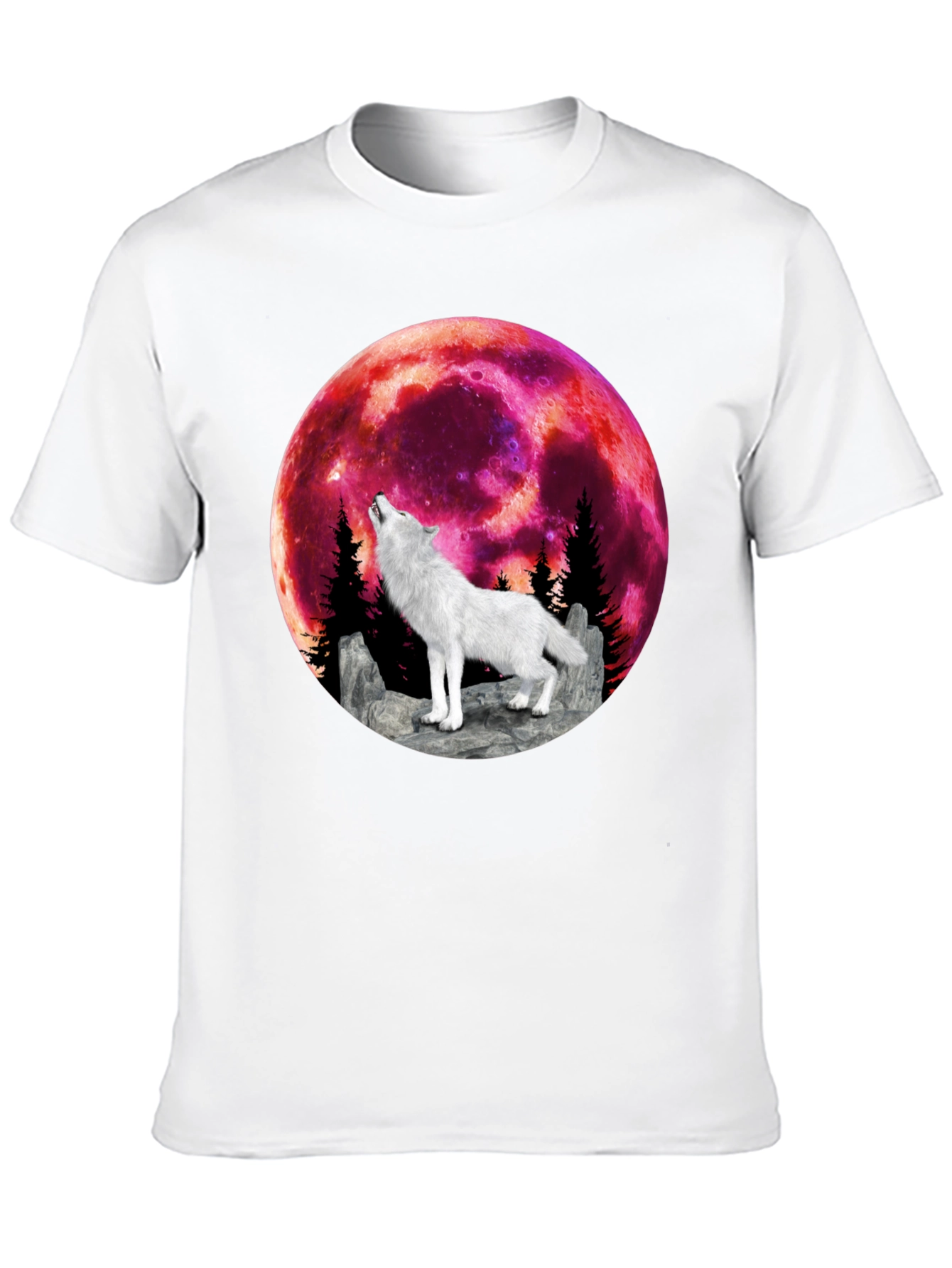 Wolf Howling at Blood Moon Graphic Tee