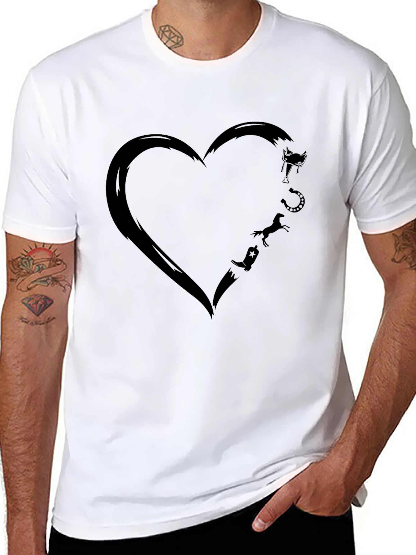 Cowboy Love Heart Graphic T-Shirt