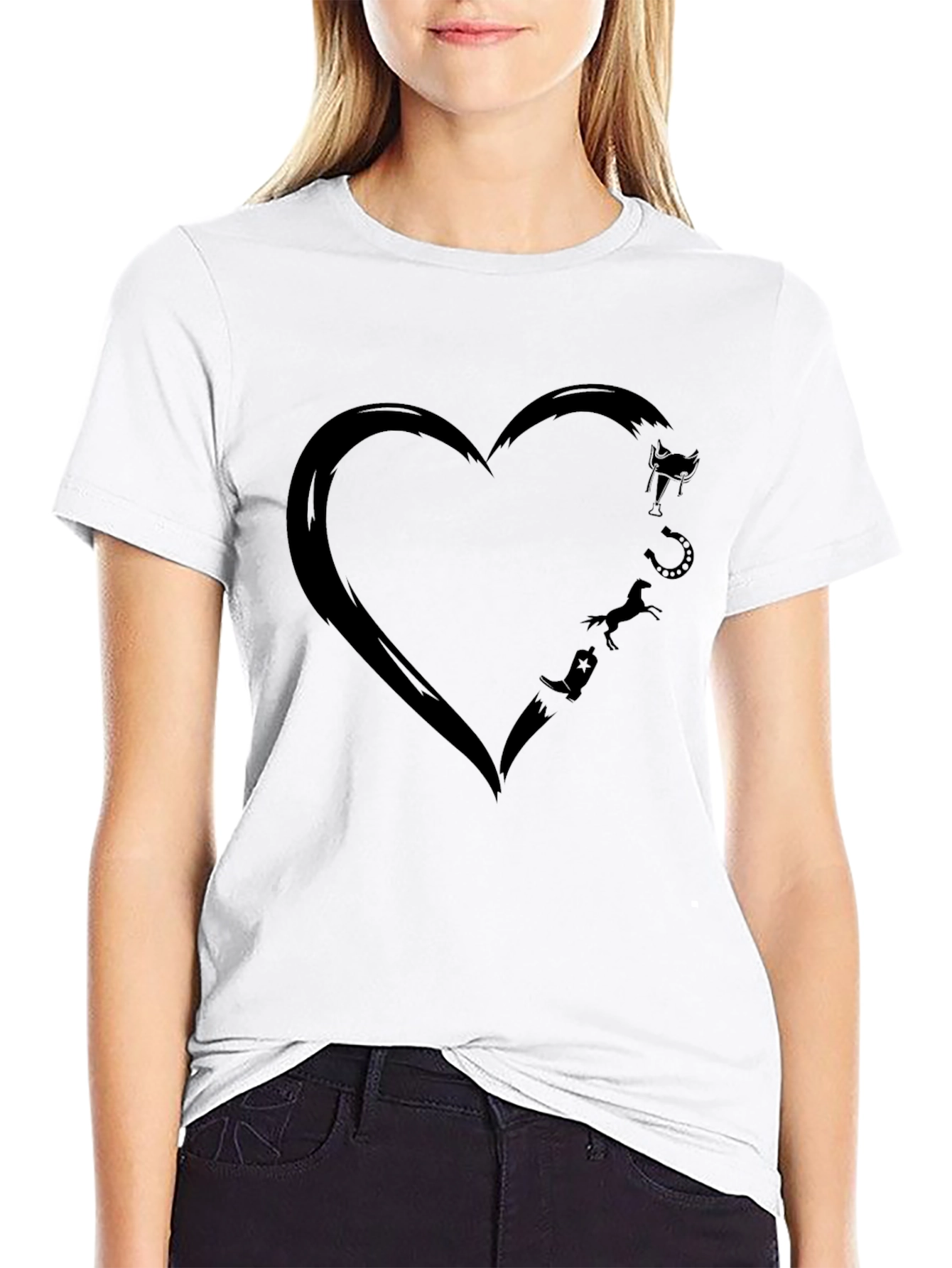 Cowboy Love Heart Graphic T-Shirt