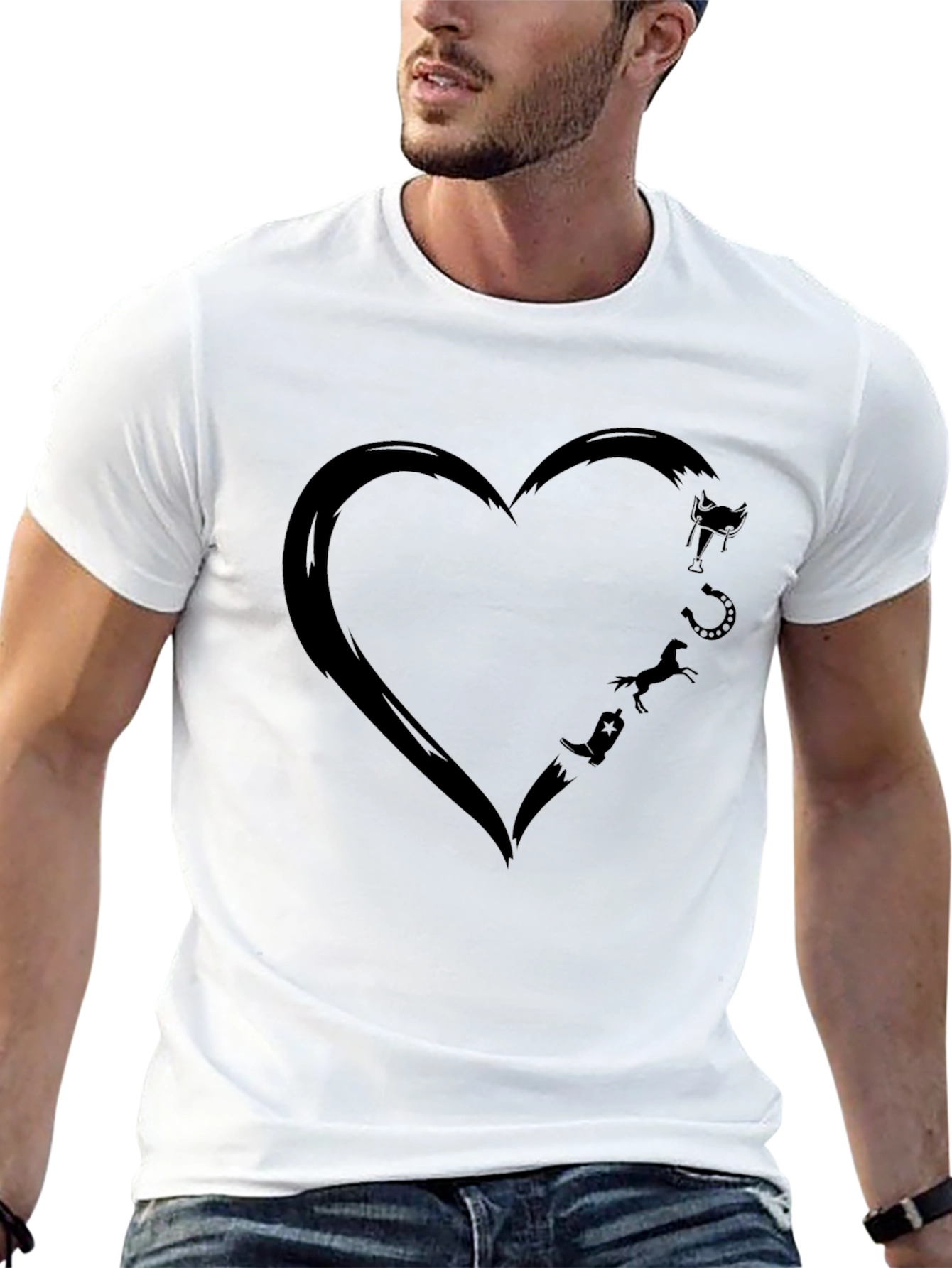 Cowboy Love Heart Graphic T-Shirt