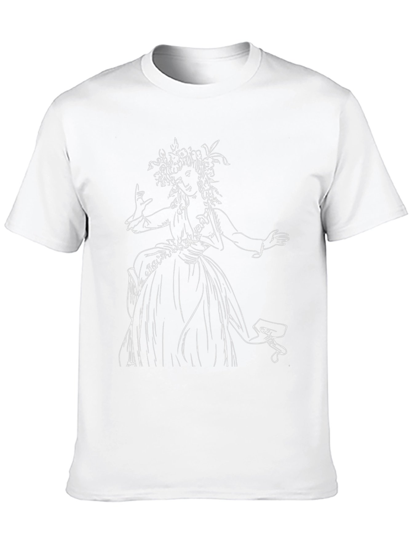Black T-Shirt with Woman Sketch