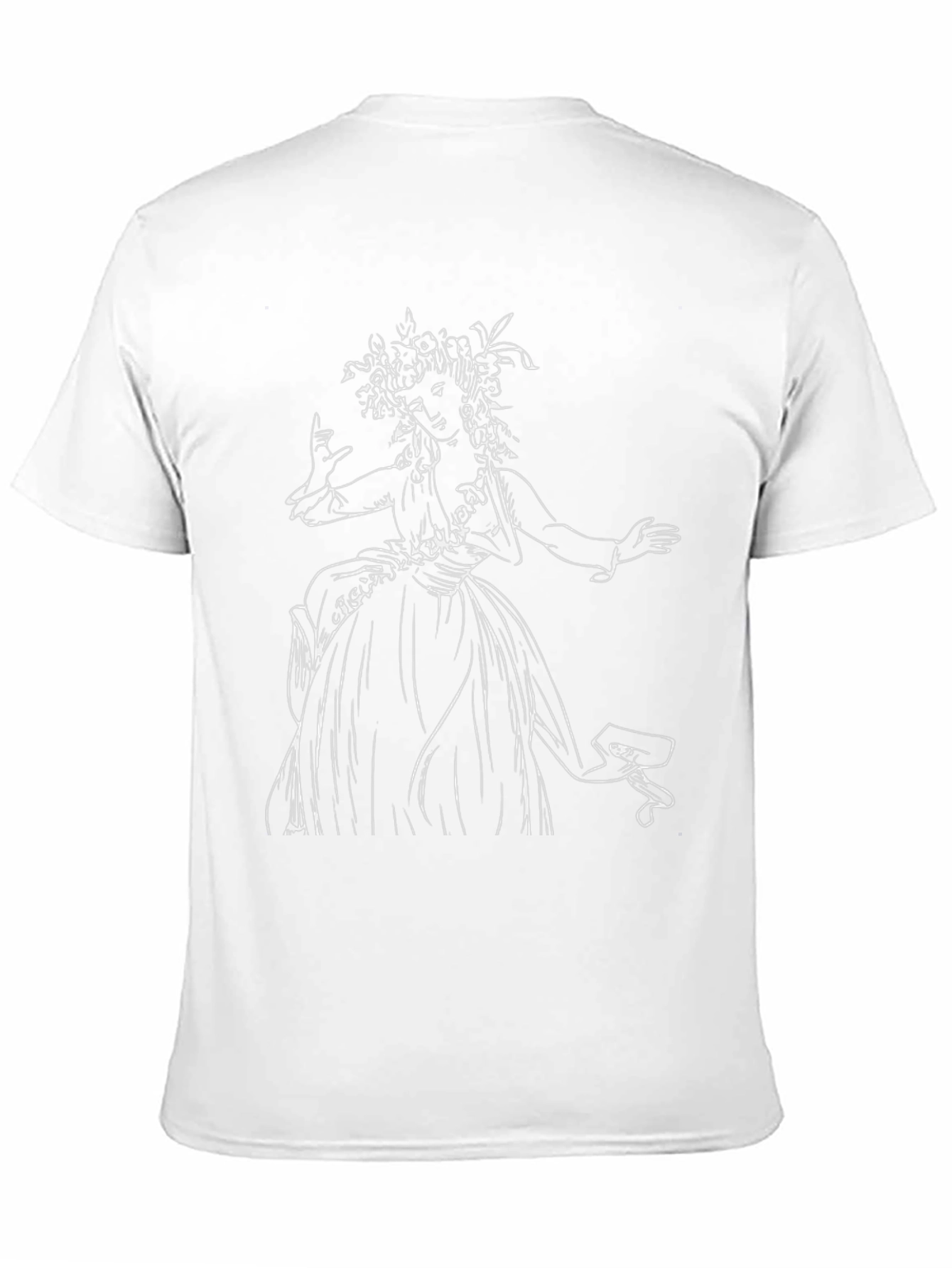 Black T-Shirt with Woman Sketch