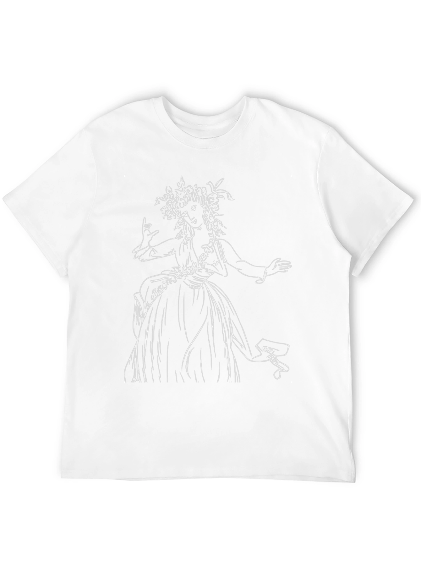 Black T-Shirt with Woman Sketch