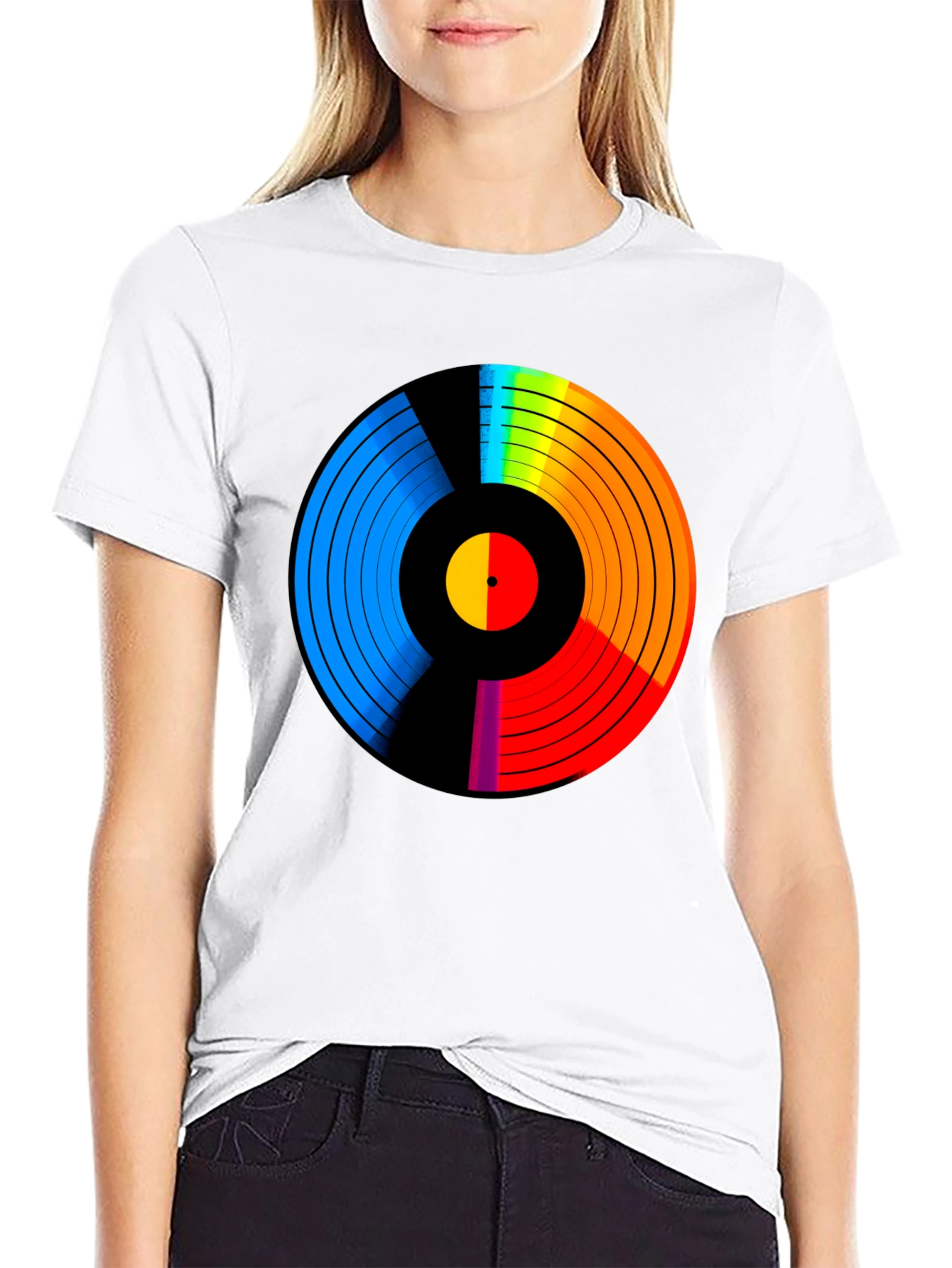 Retro Vinyl Record Rainbow T-Shirt