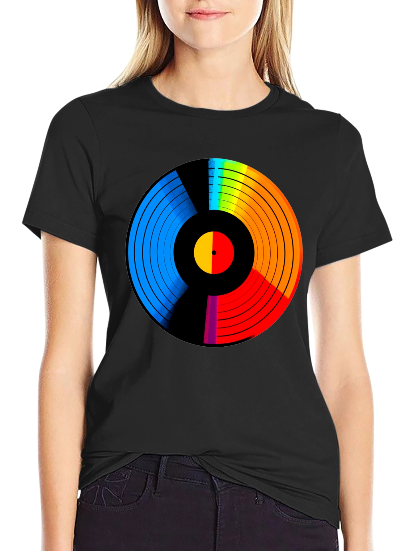 Retro Vinyl Record Rainbow T-Shirt
