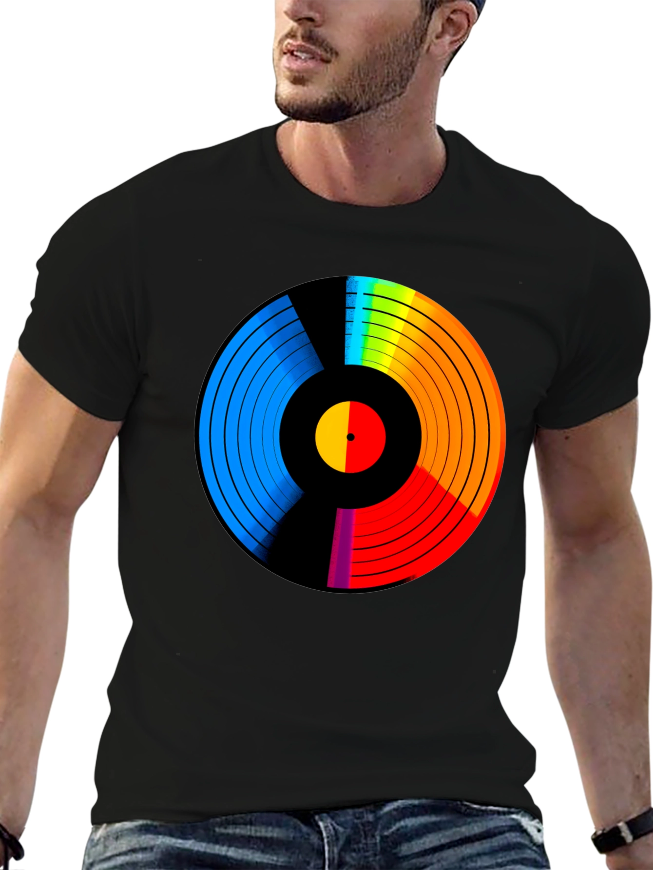 Retro Vinyl Record Rainbow T-Shirt