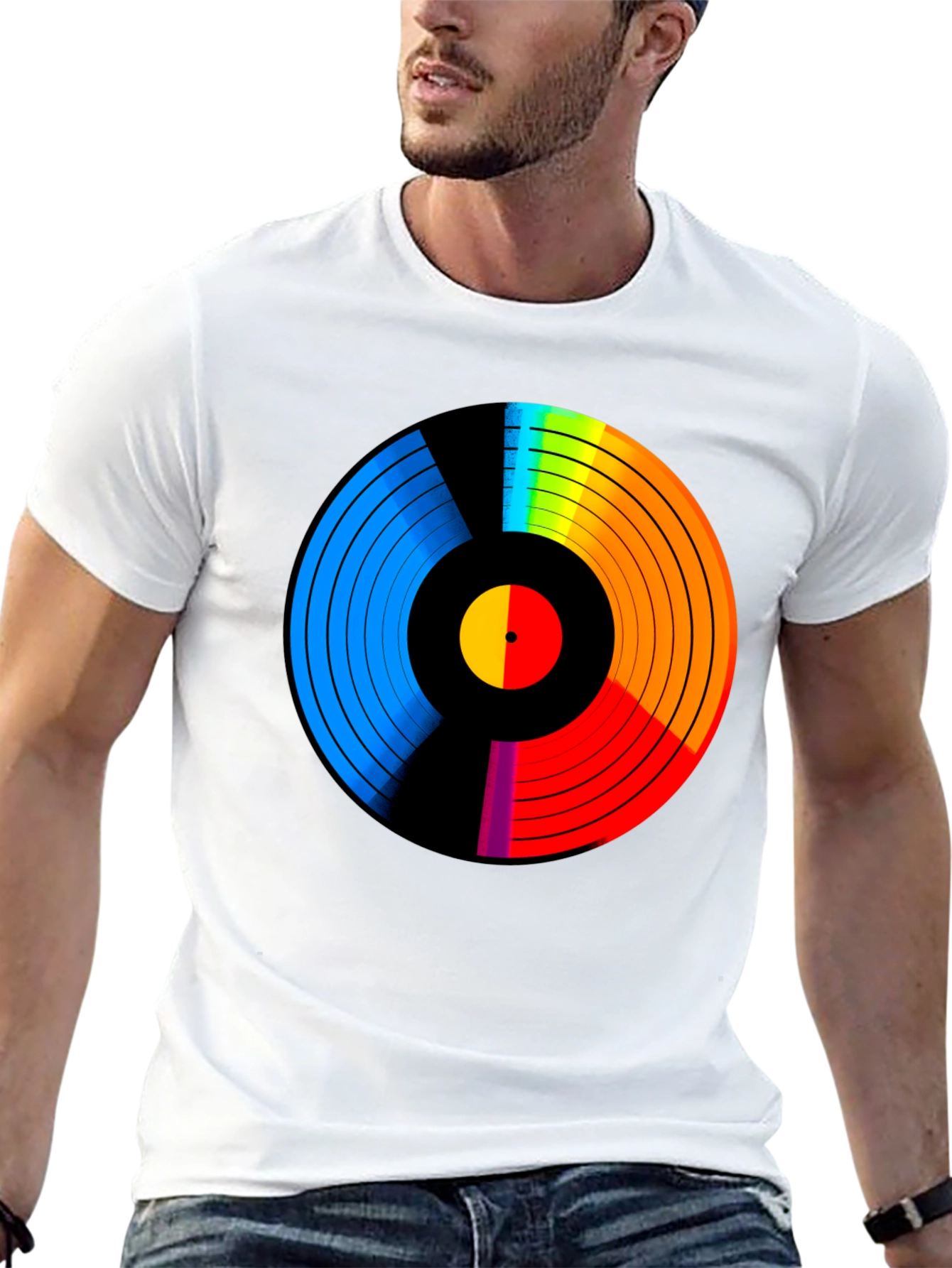 Retro Vinyl Record Rainbow T-Shirt