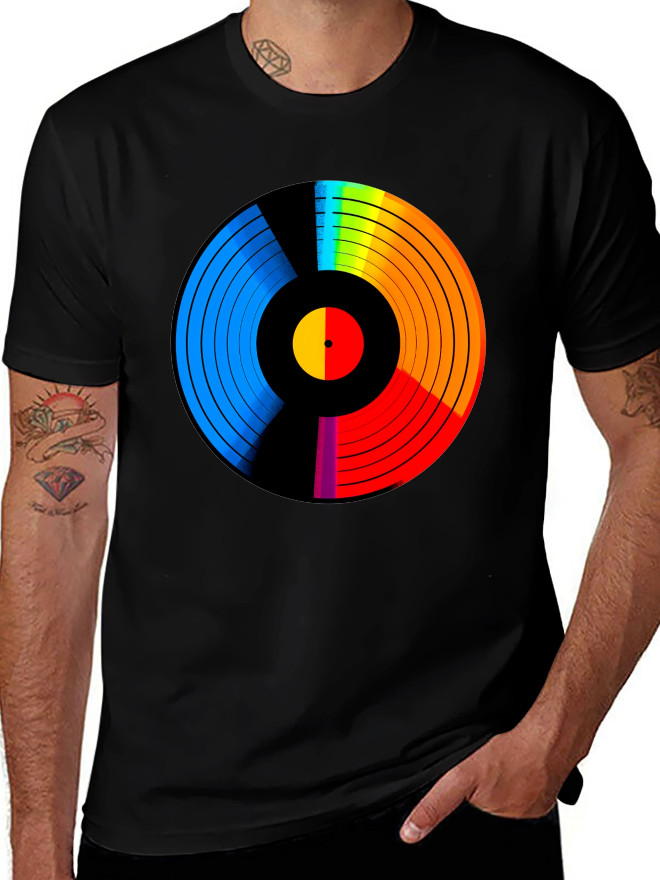 Retro Vinyl Record Rainbow T-Shirt