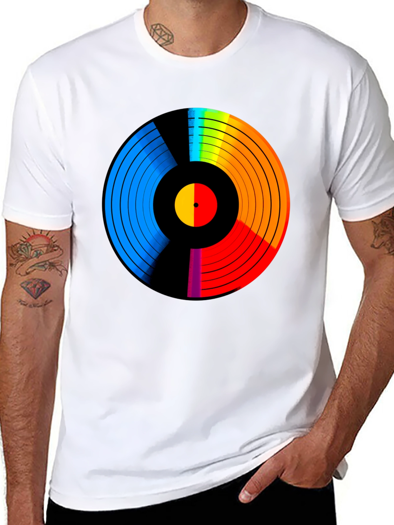 Retro Vinyl Record Rainbow T-Shirt