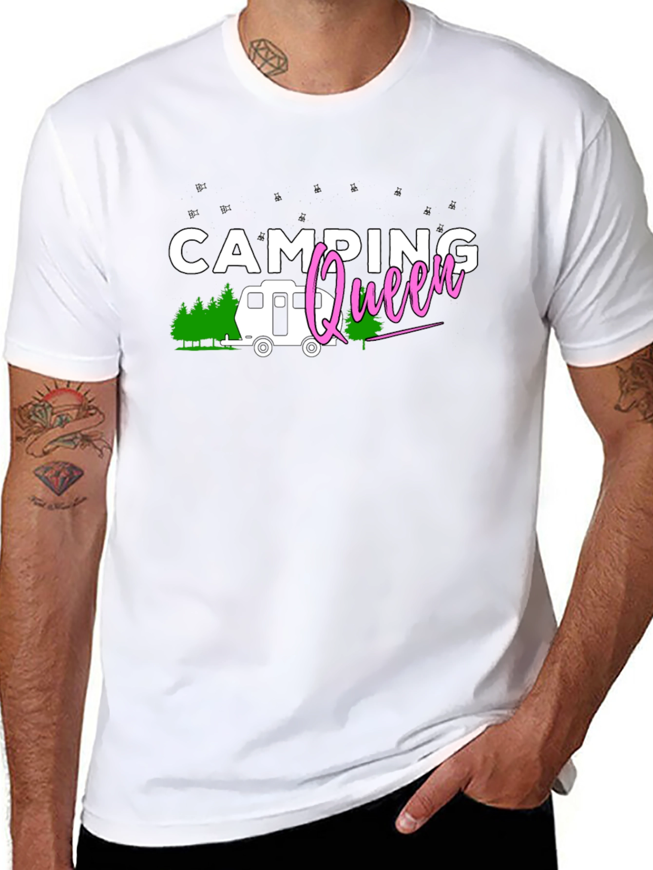 Camping Queen Black T-Shirt