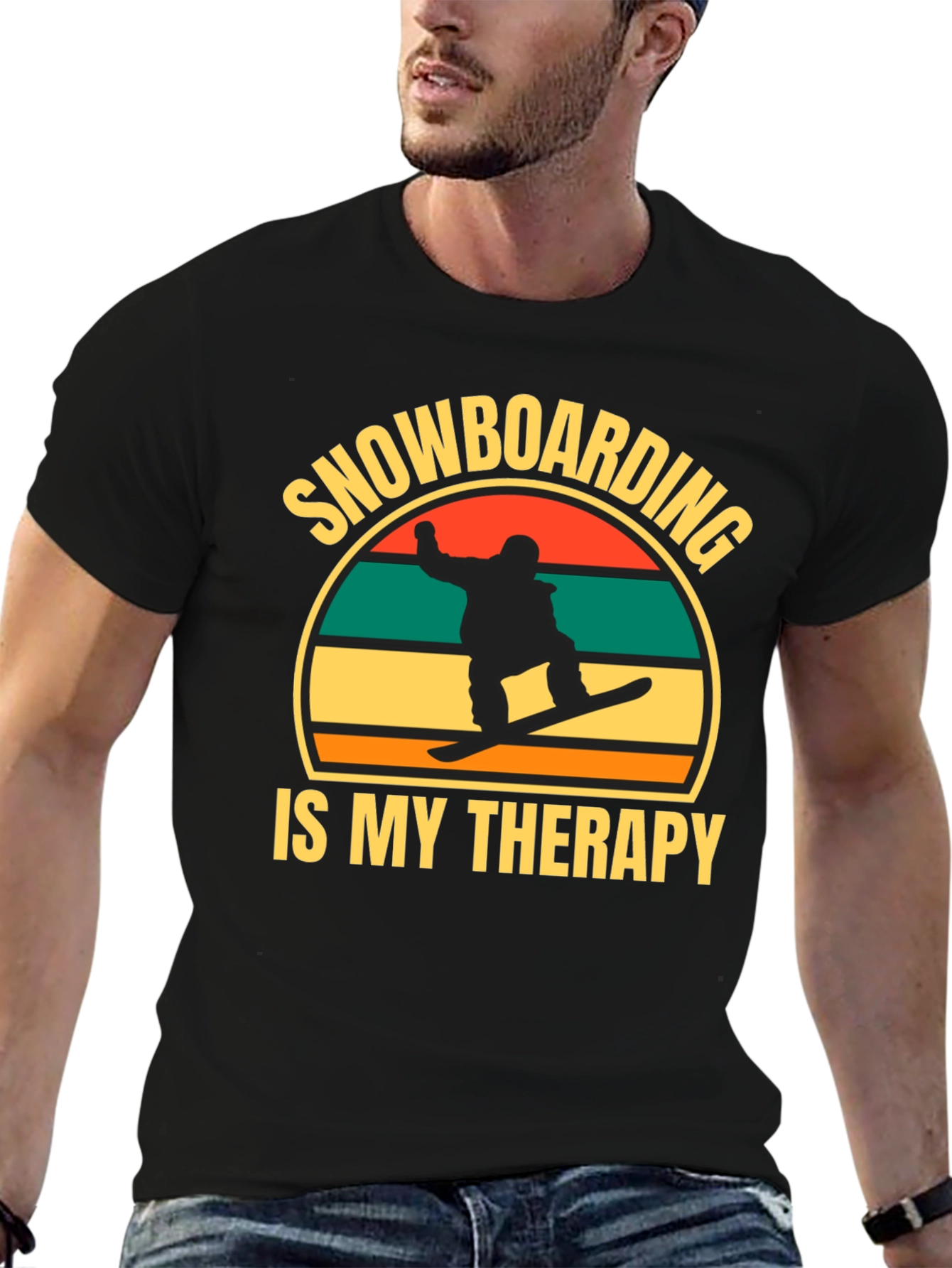 Snowboarding is My Therapy Graphic T-Shirt