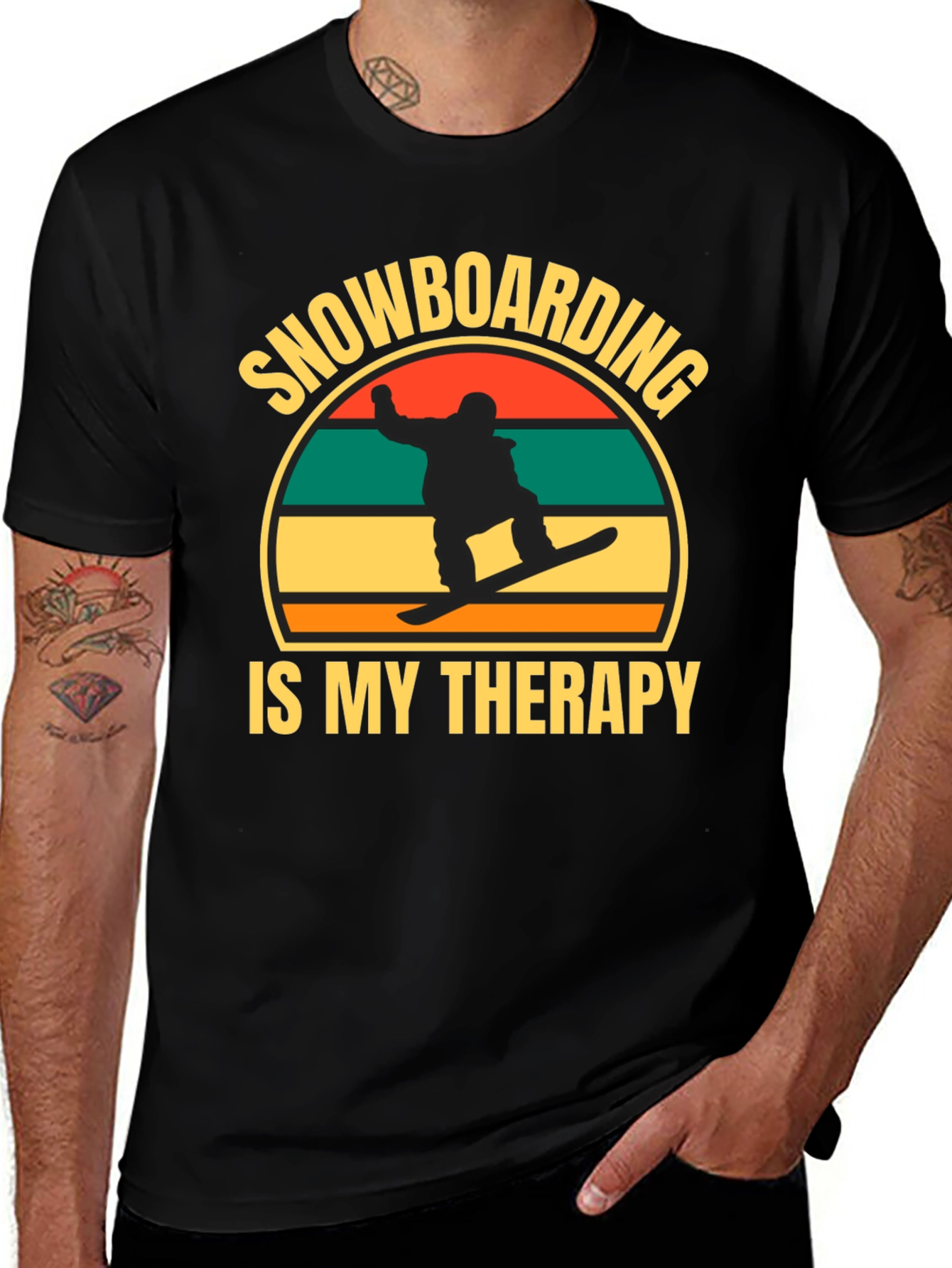 Snowboarding is My Therapy Graphic T-Shirt