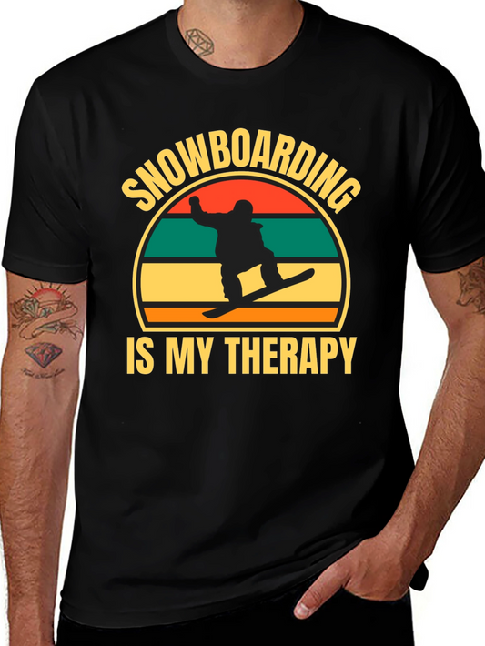 Snowboarding is My Therapy Graphic T-Shirt