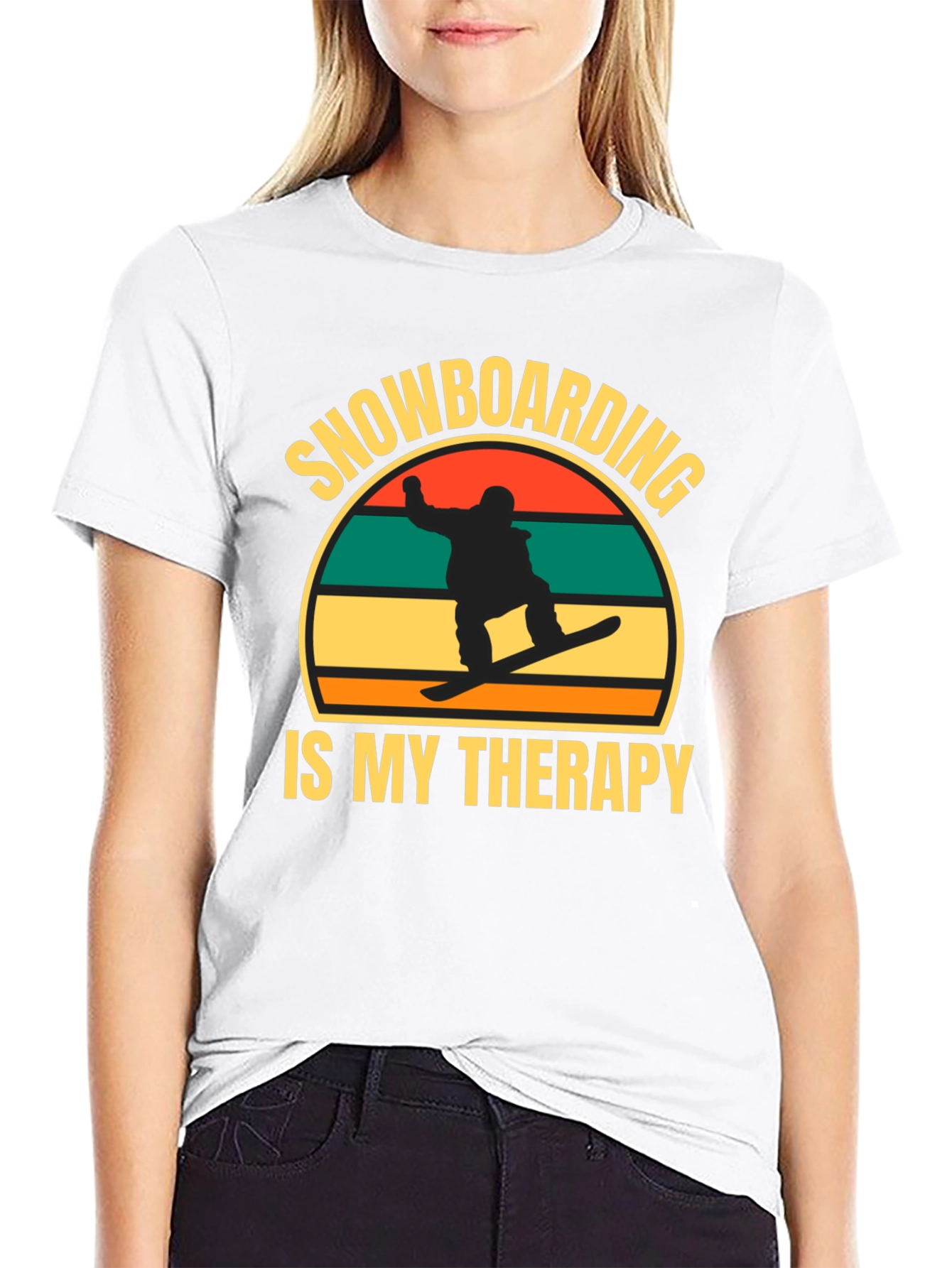 Snowboarding is My Therapy Graphic T-Shirt