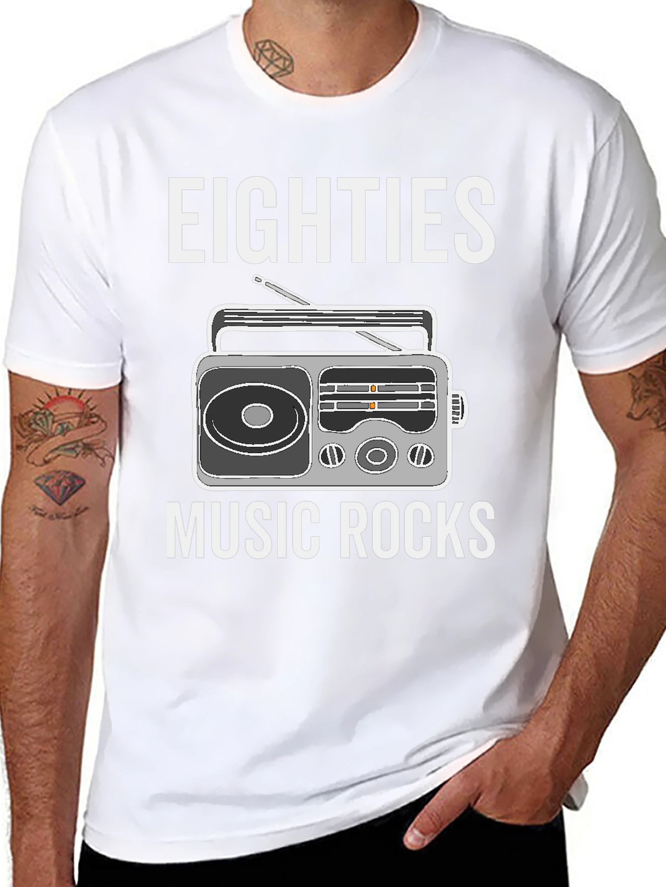 Eighties Music Rocks Graphic T-Shirt