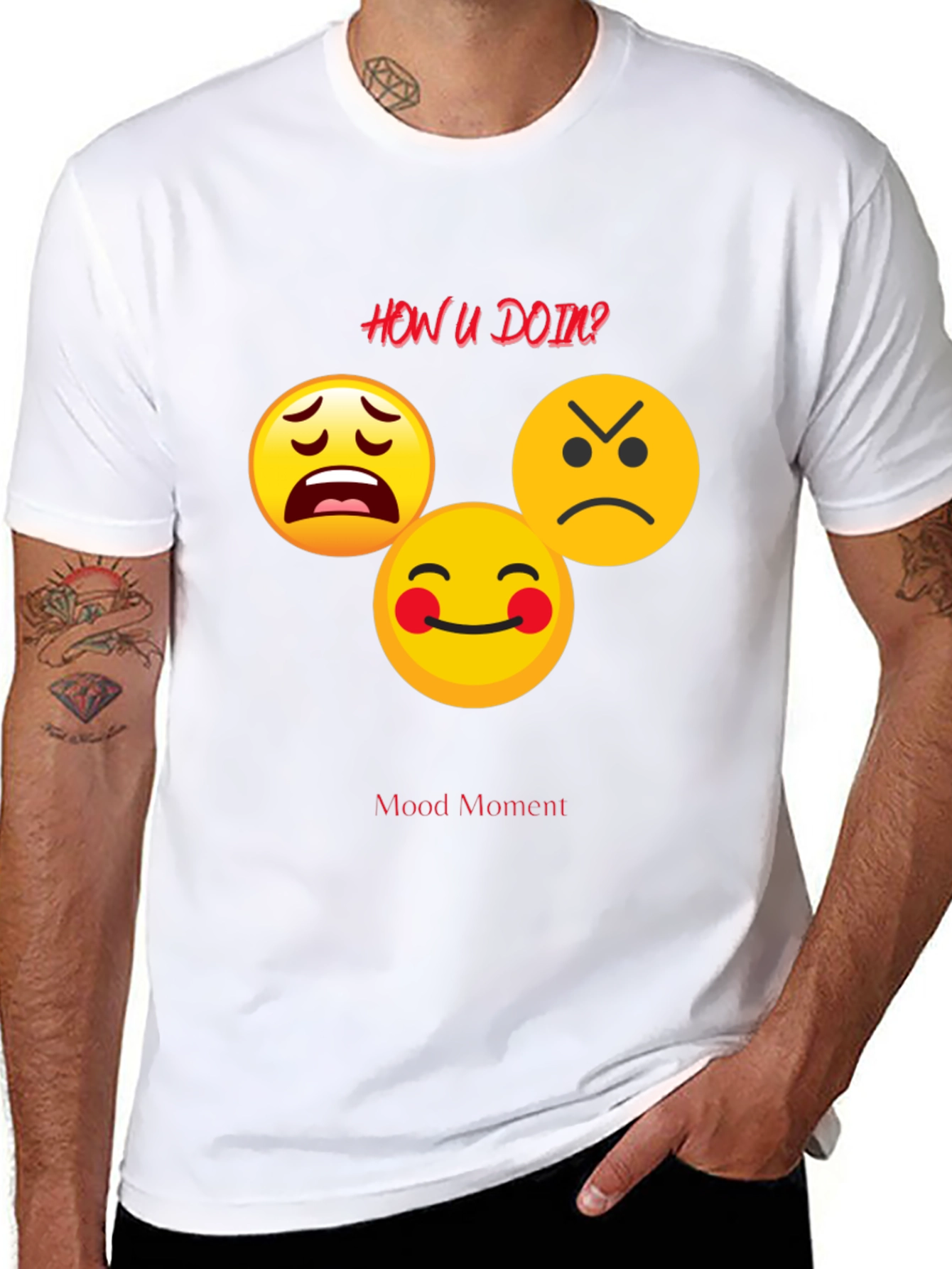 Mood Moment Emoji Graphic Black T-Shirt