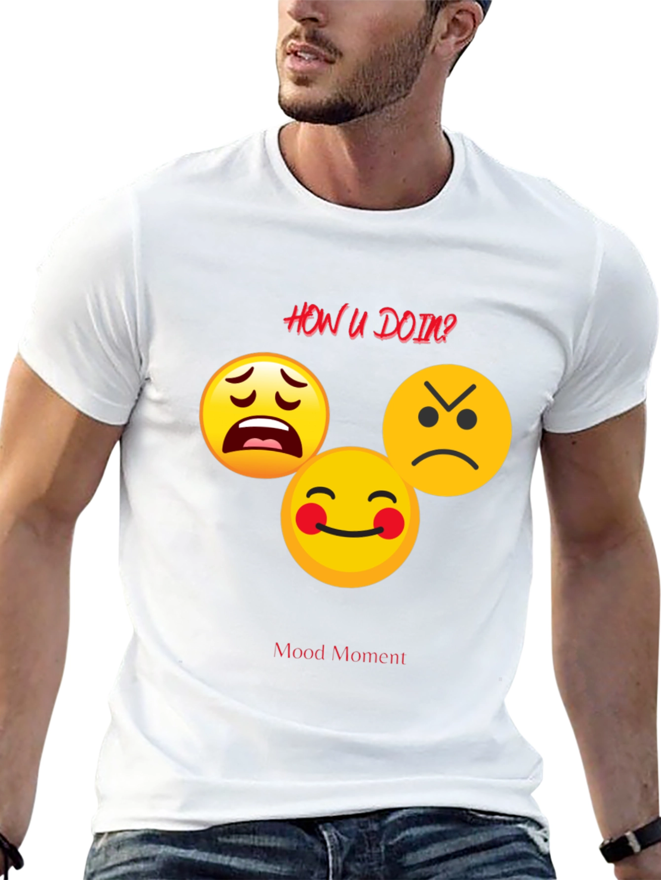 Mood Moment Emoji Graphic Black T-Shirt