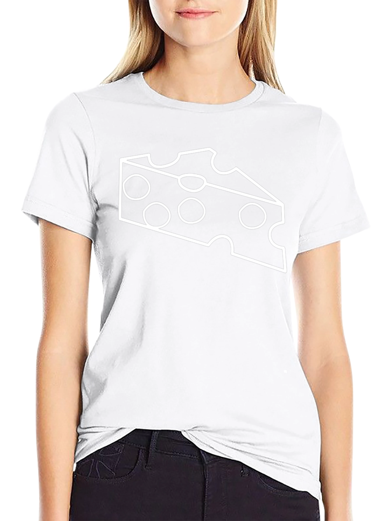 Funny Cheese Graphic Tee - Swiss Cheese Design