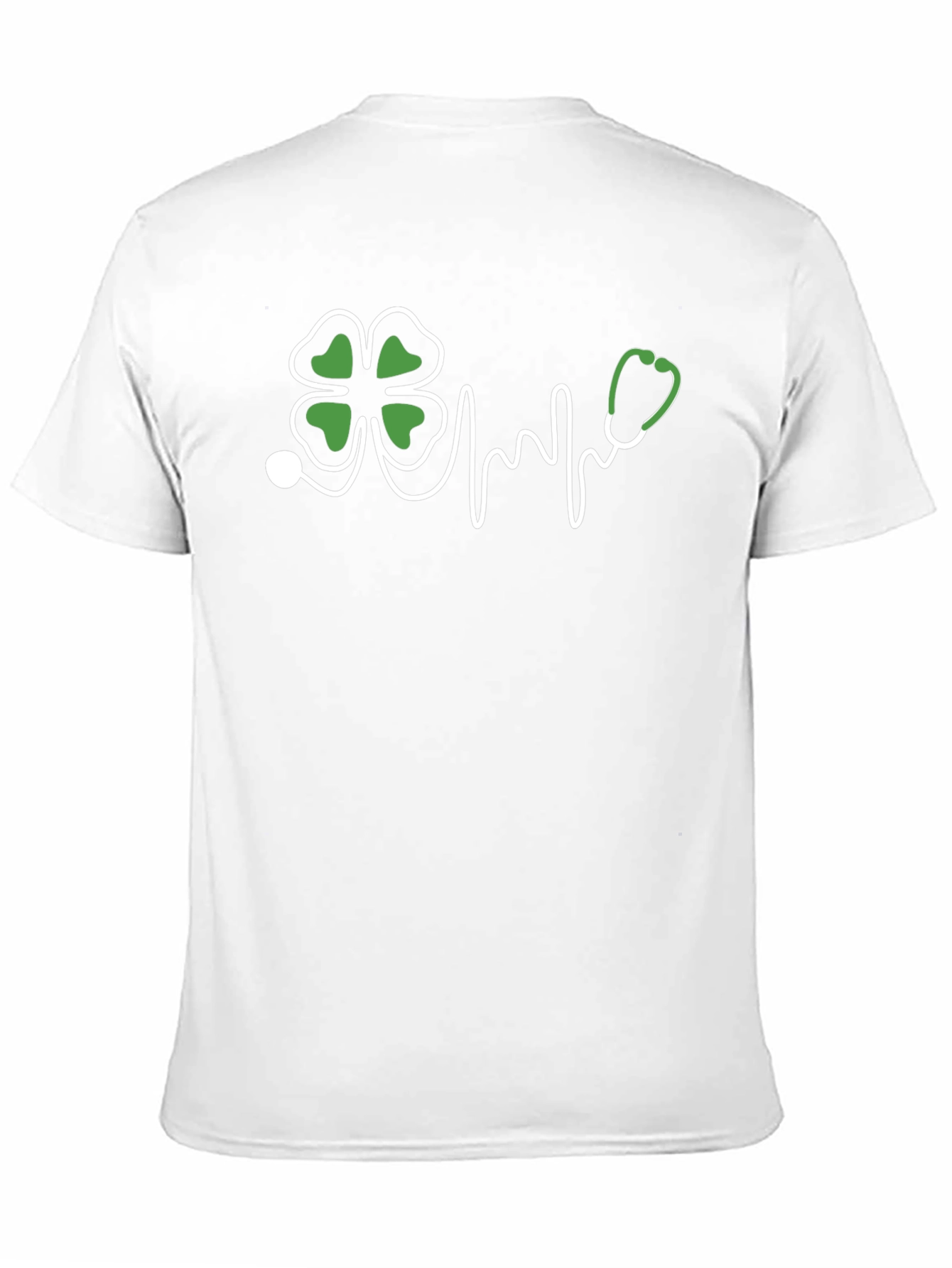 St. Patricks Day Clover Stethoscope Black T-Shirt