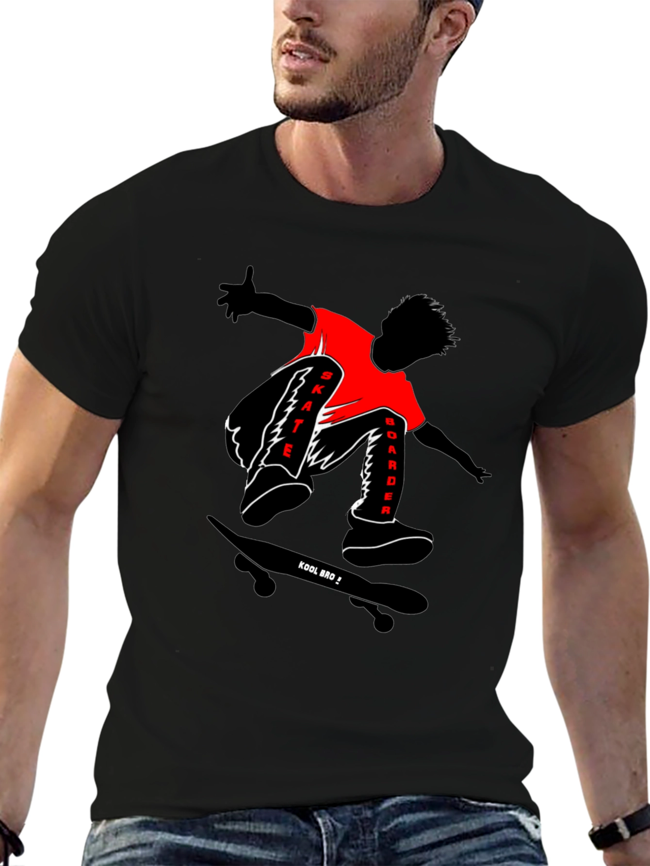 Skateboarder Graphic T-Shirt - Kool Bro Design