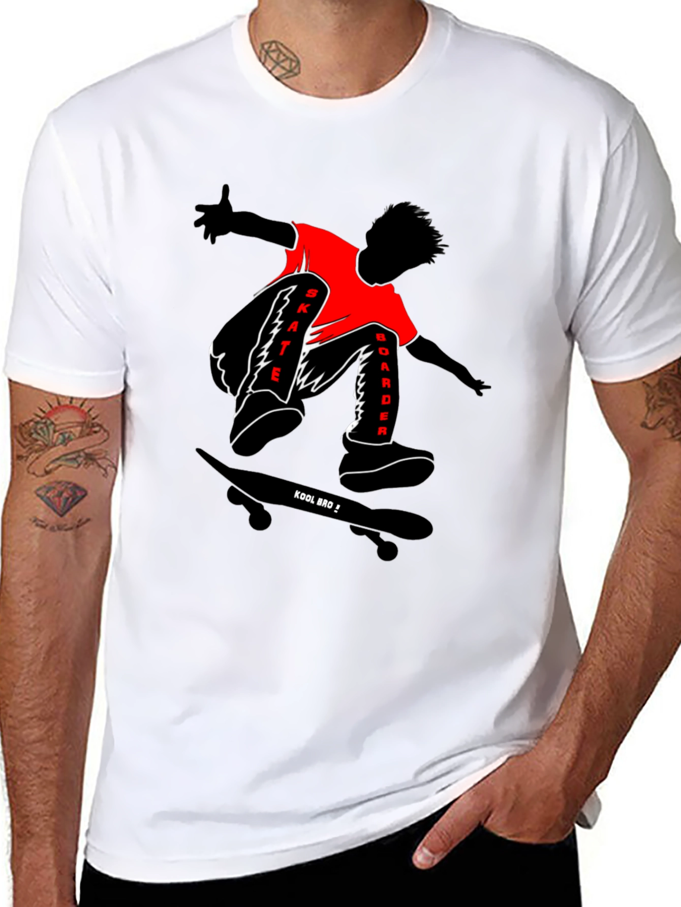 Skateboarder Graphic T-Shirt - Kool Bro Design