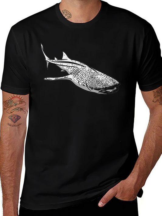 Whale Shark Graphic Tee - Black Casual T-Shirt