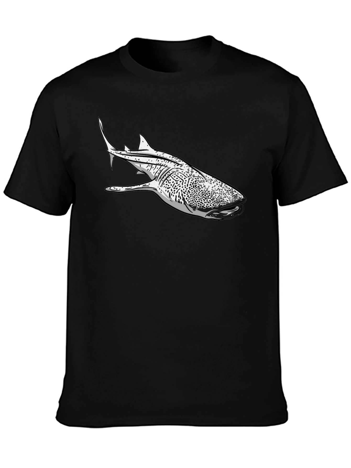 Whale Shark Graphic Tee - Black Casual T-Shirt