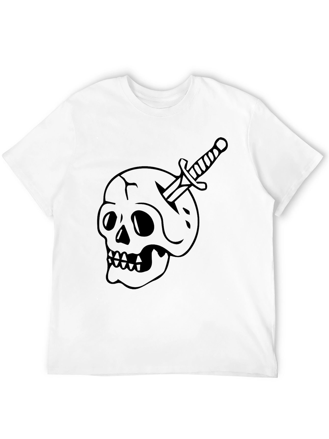 Skull & Dagger Graphic Tee - Bold Black T-Shirt