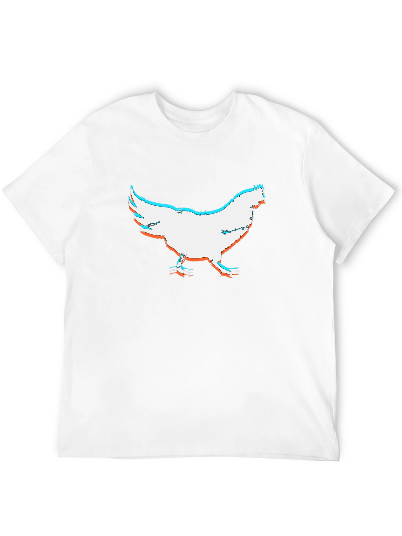 Chicken Glitch Graphic Black T-Shirt