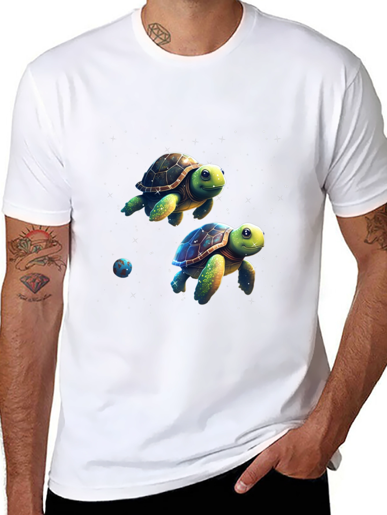 Cosmic Turtle Graphic Tee - Black