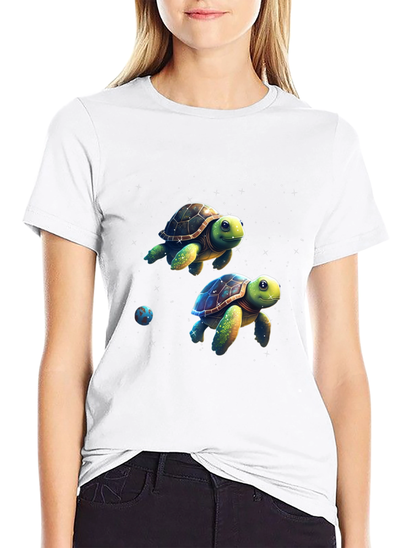 Cosmic Turtle Graphic Tee - Black