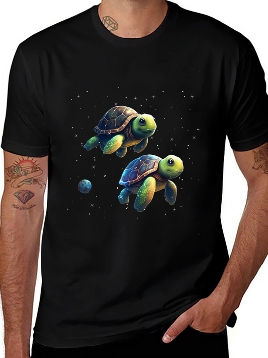 Cosmic Turtle Graphic Tee - Black