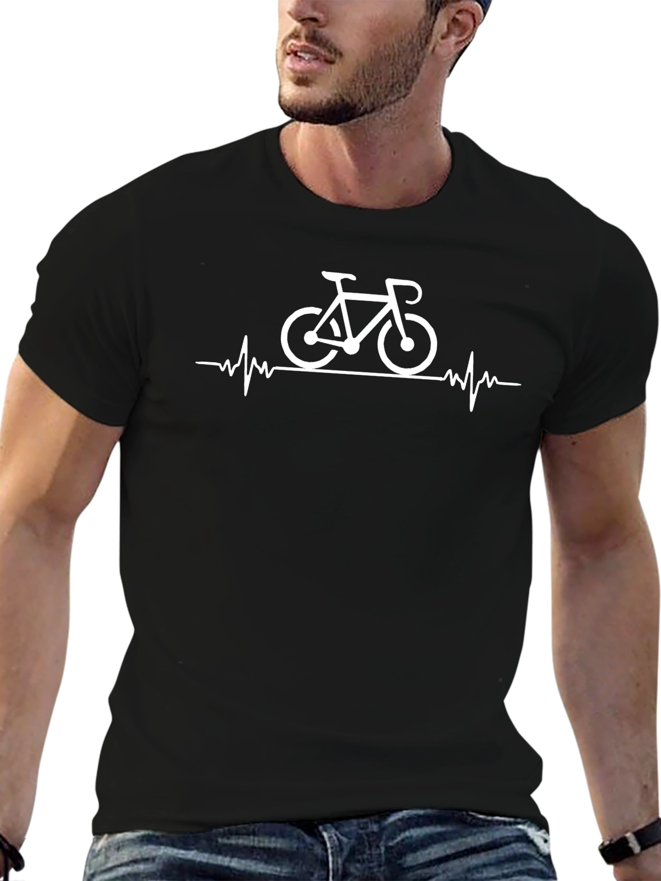 Cycling Heartbeat T-Shirt - Bike Lover Tee