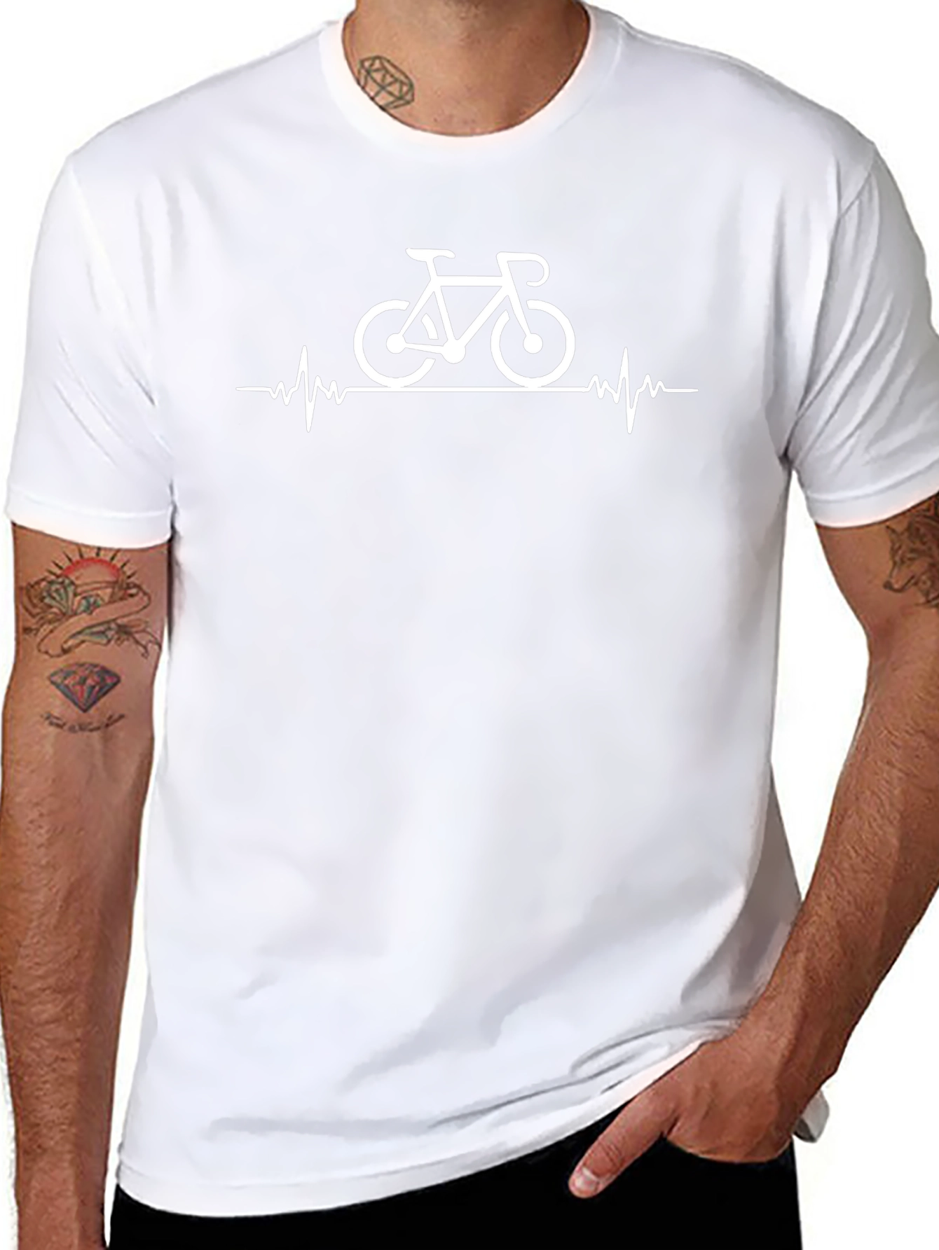 Cycling Heartbeat T-Shirt - Bike Lover Tee