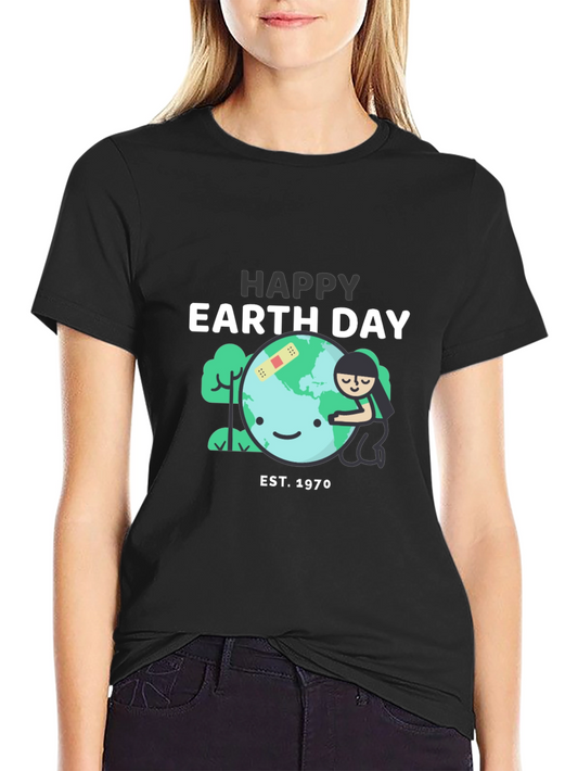 Happy Earth Day Black T-Shirt