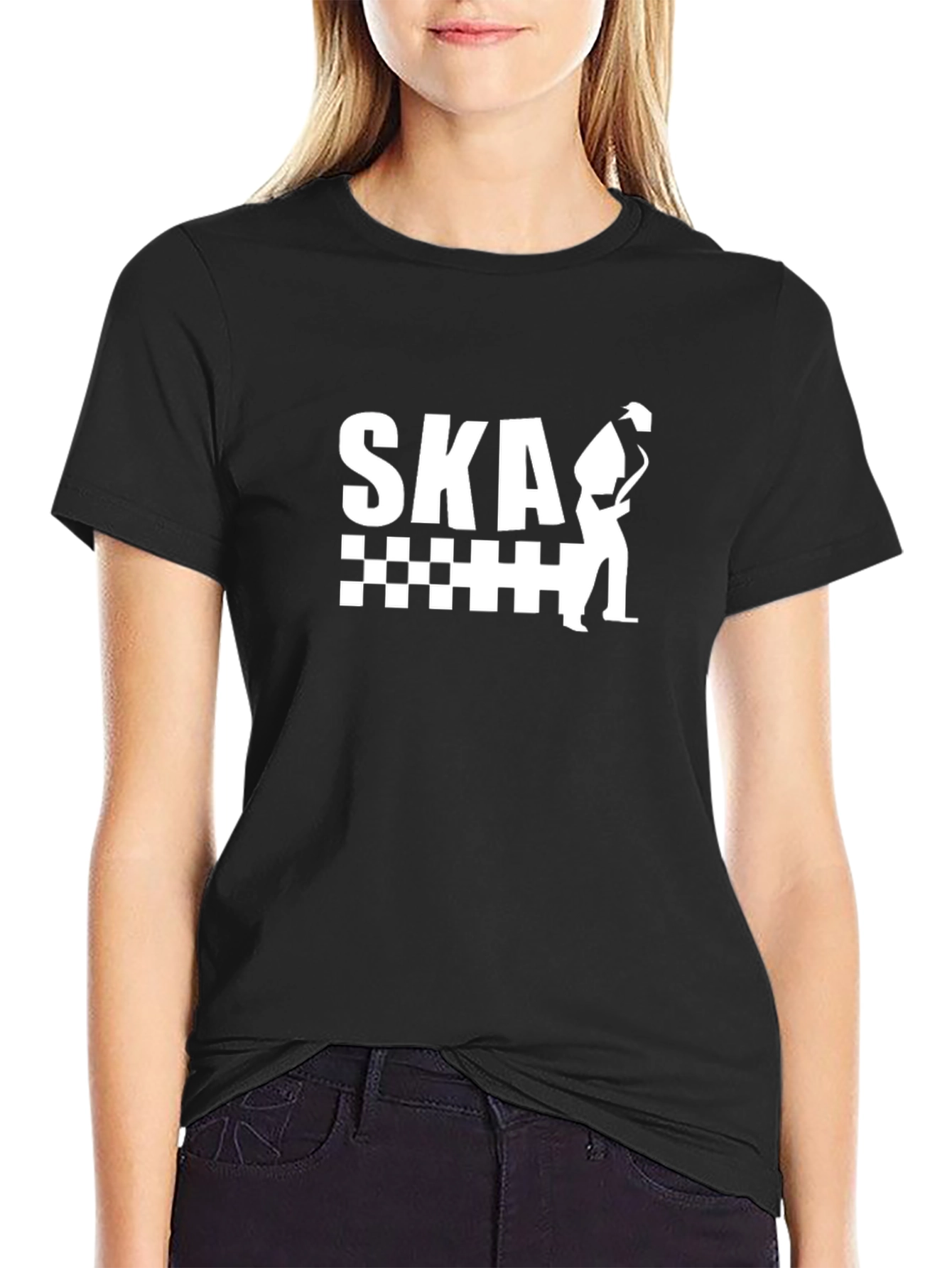 Ska Saxophone T-Shirt - Black & White