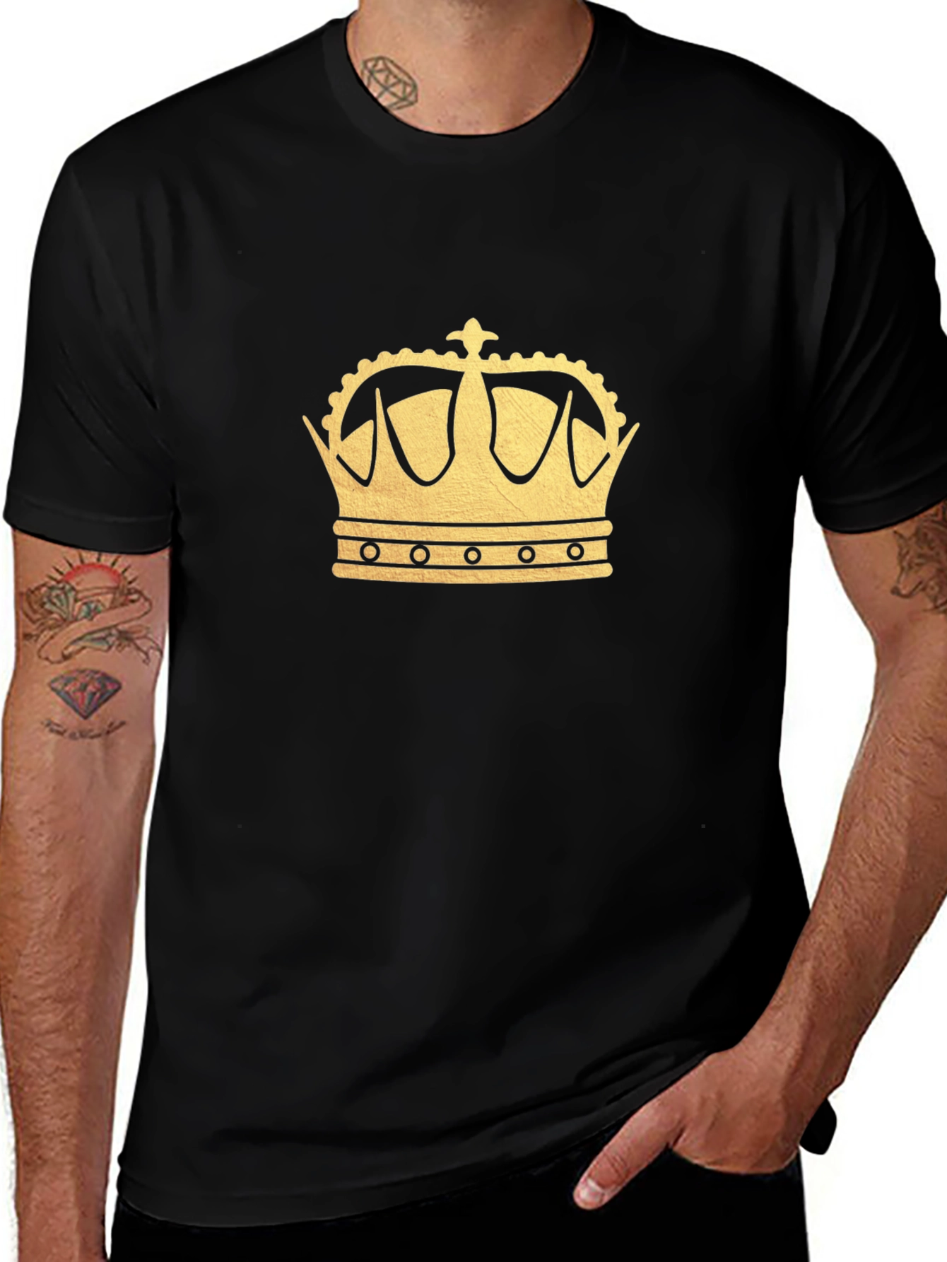 Gold Crown Graphic Black T-Shirt