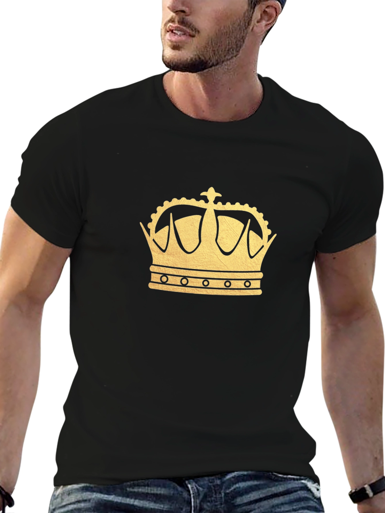 Gold Crown Graphic Black T-Shirt