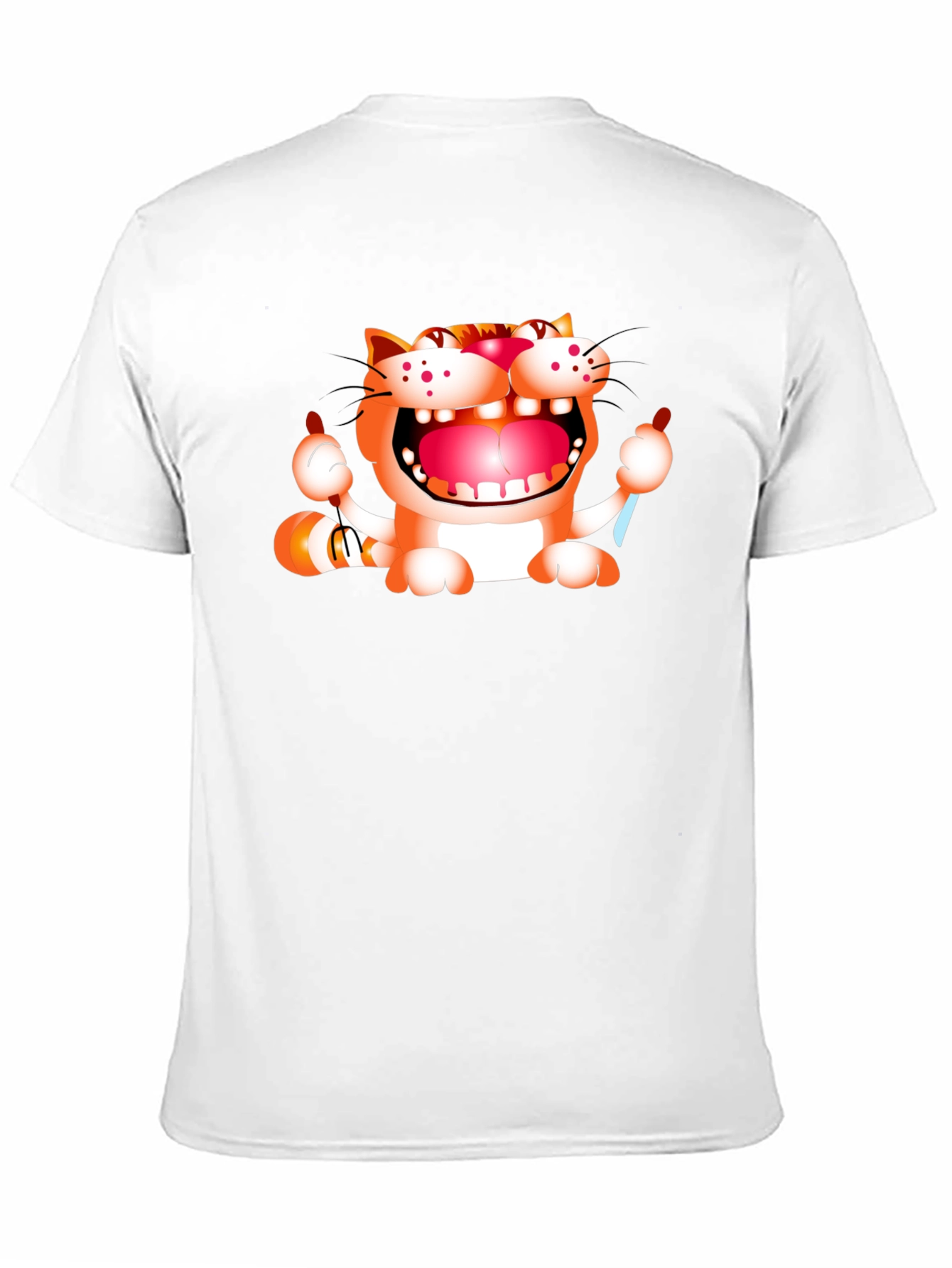Cartoon Cat Graphic Black T-Shirt