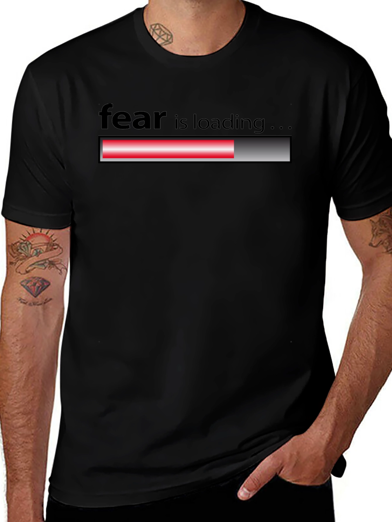 Fear Loading Black T-Shirt - Mens Graphic Tee