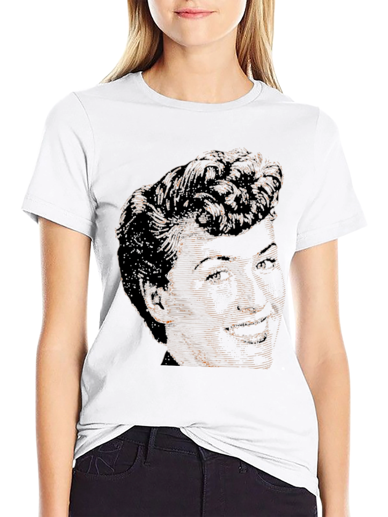 Retro Portrait Black T-Shirt