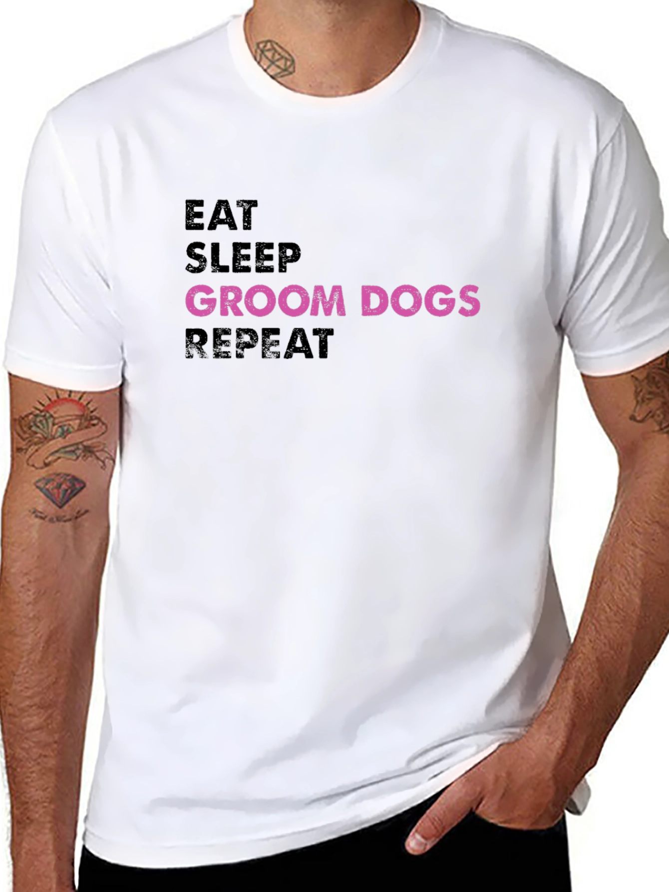 Eat Sleep Groom Dogs Repeat T-Shirt