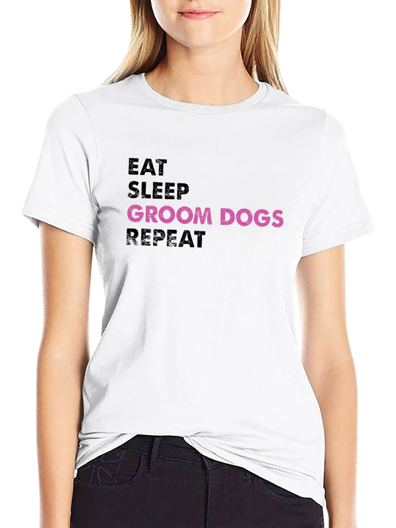 Eat Sleep Groom Dogs Repeat T-Shirt