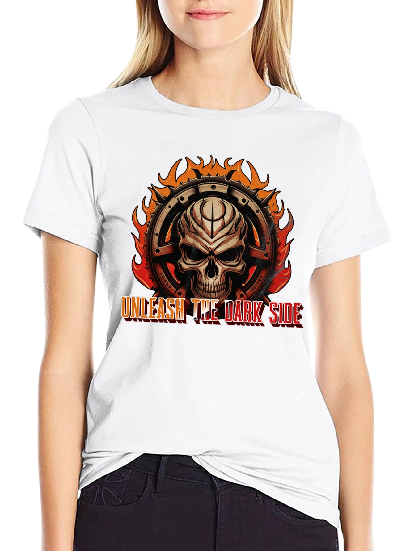 Unleash the Dark Side Skull Graphic Tee