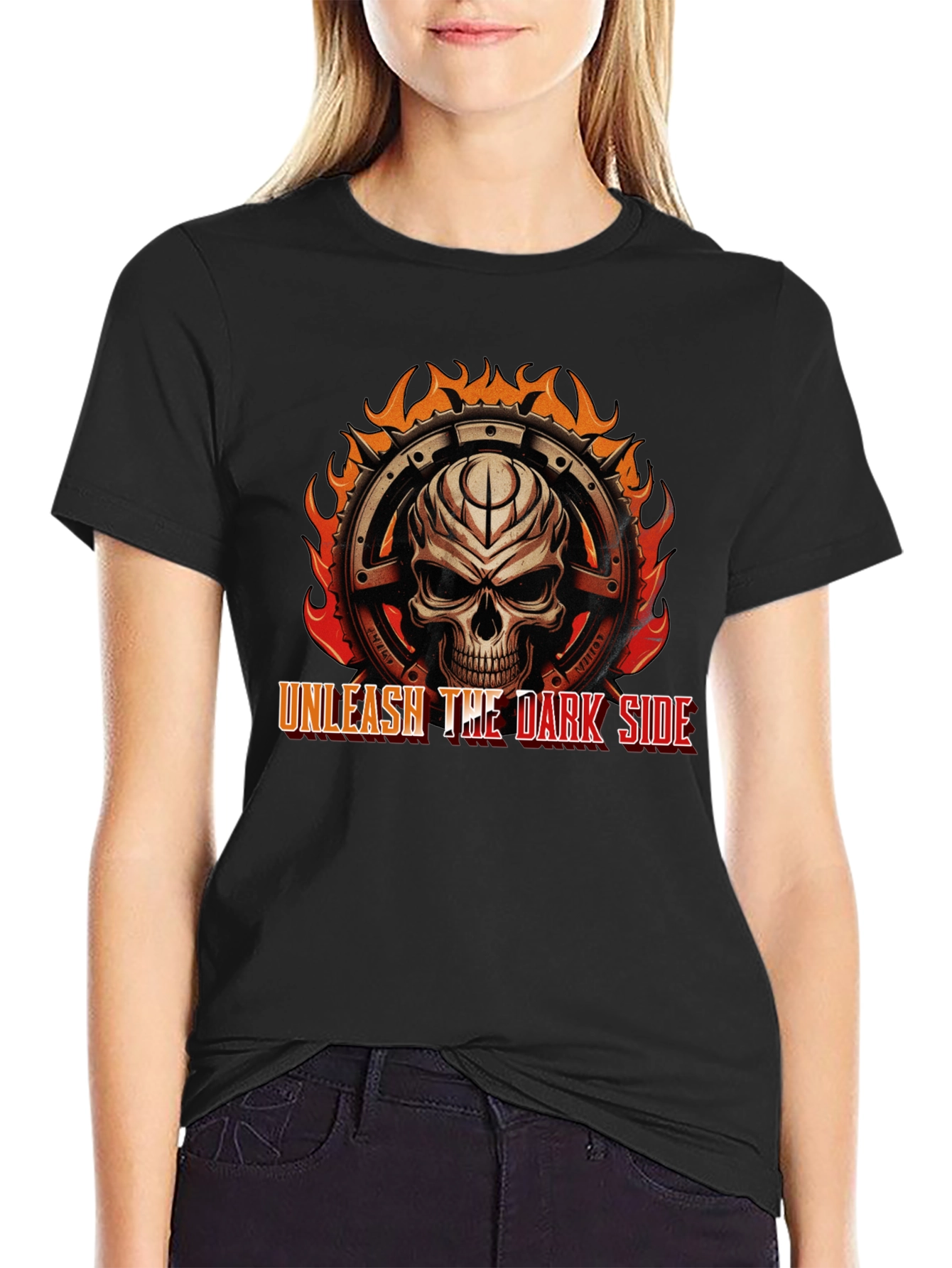 Unleash the Dark Side Skull Graphic Tee