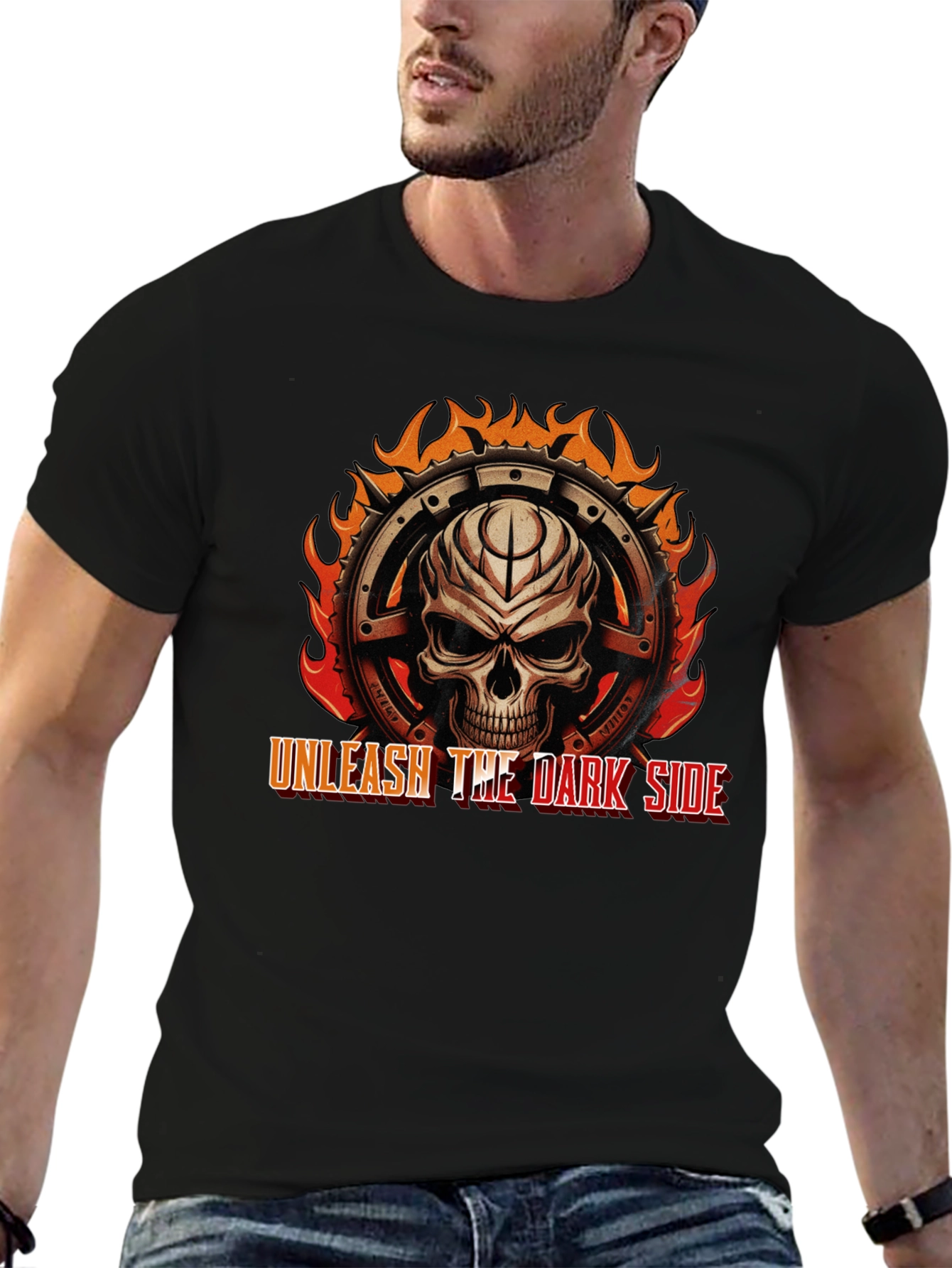 Unleash the Dark Side Skull Graphic Tee