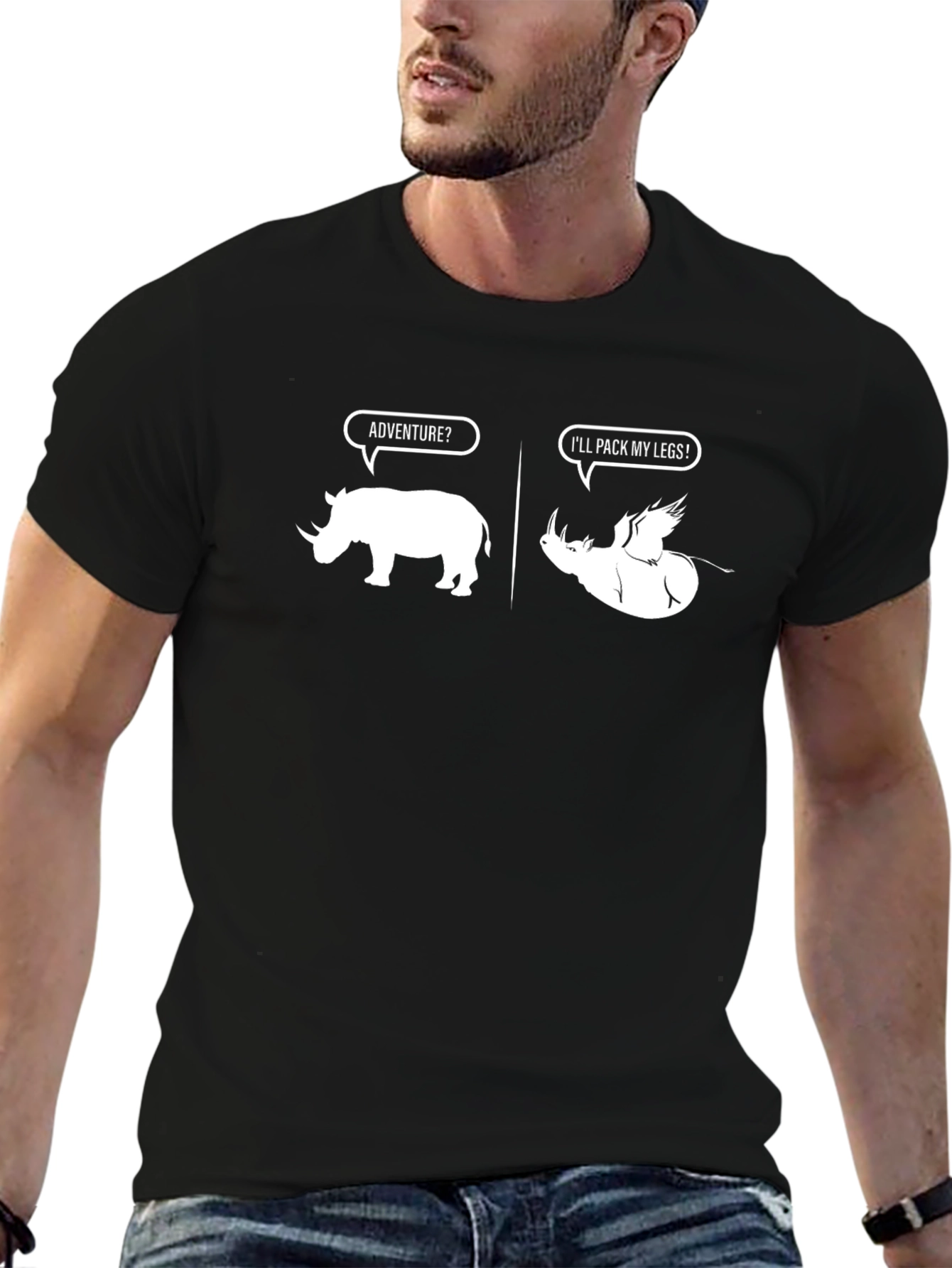 Rhino Adventure Humor Graphic Tee